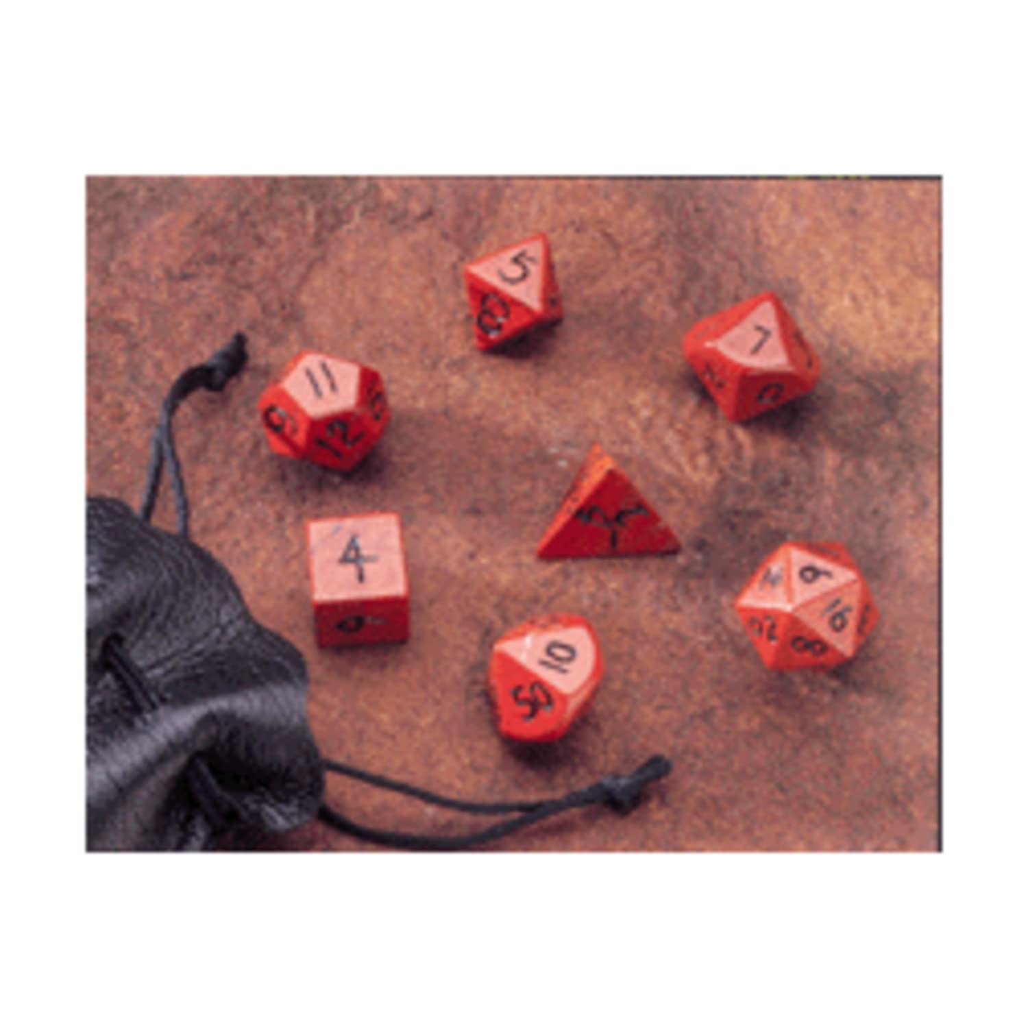 Dwarven Stones Red Jasper 12mm 7 Piece Dice Set by Crystal Caste