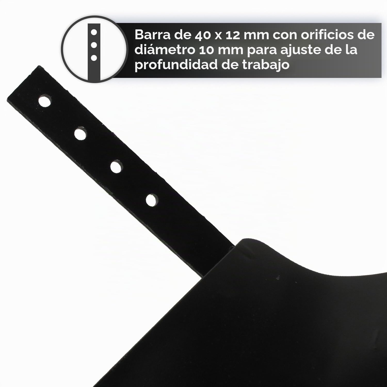 GREENSTAR – Arado Simple Soc (225 mm x 70 mm) – Accesorio para motocultores – con vertedero, 33 cm, varilla 40 mm x 12 mm – Diámetro de 10 mm