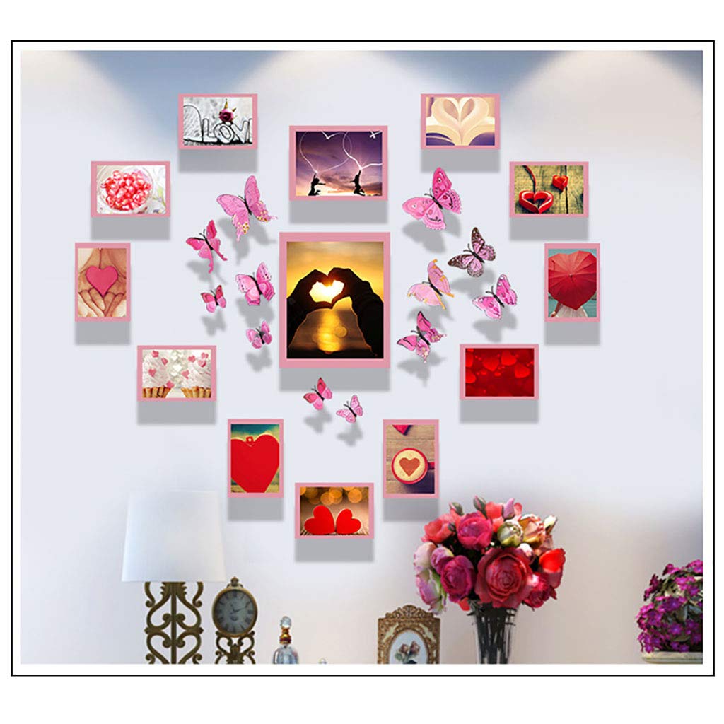 Cadre photo pack de 13 WJNY rose pour habiller facilement un mur vide