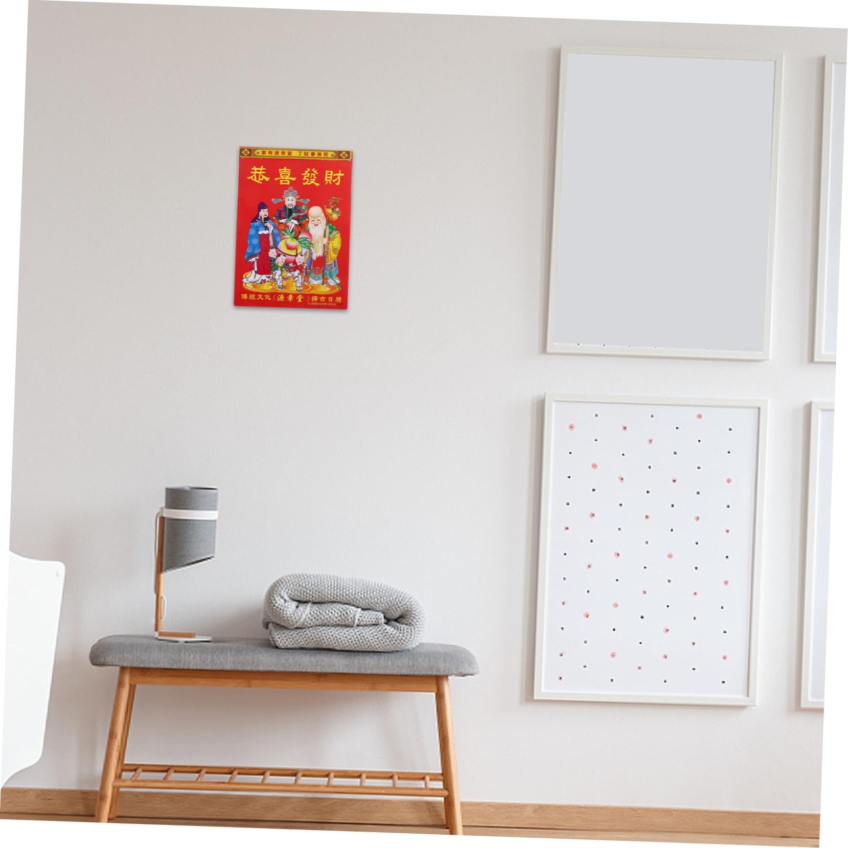 Calendario de Pared Desprendible Año del Caballo Decoración Tradicional Asiática Hogar Oficina Estilo Chino Calendario Zodiacal