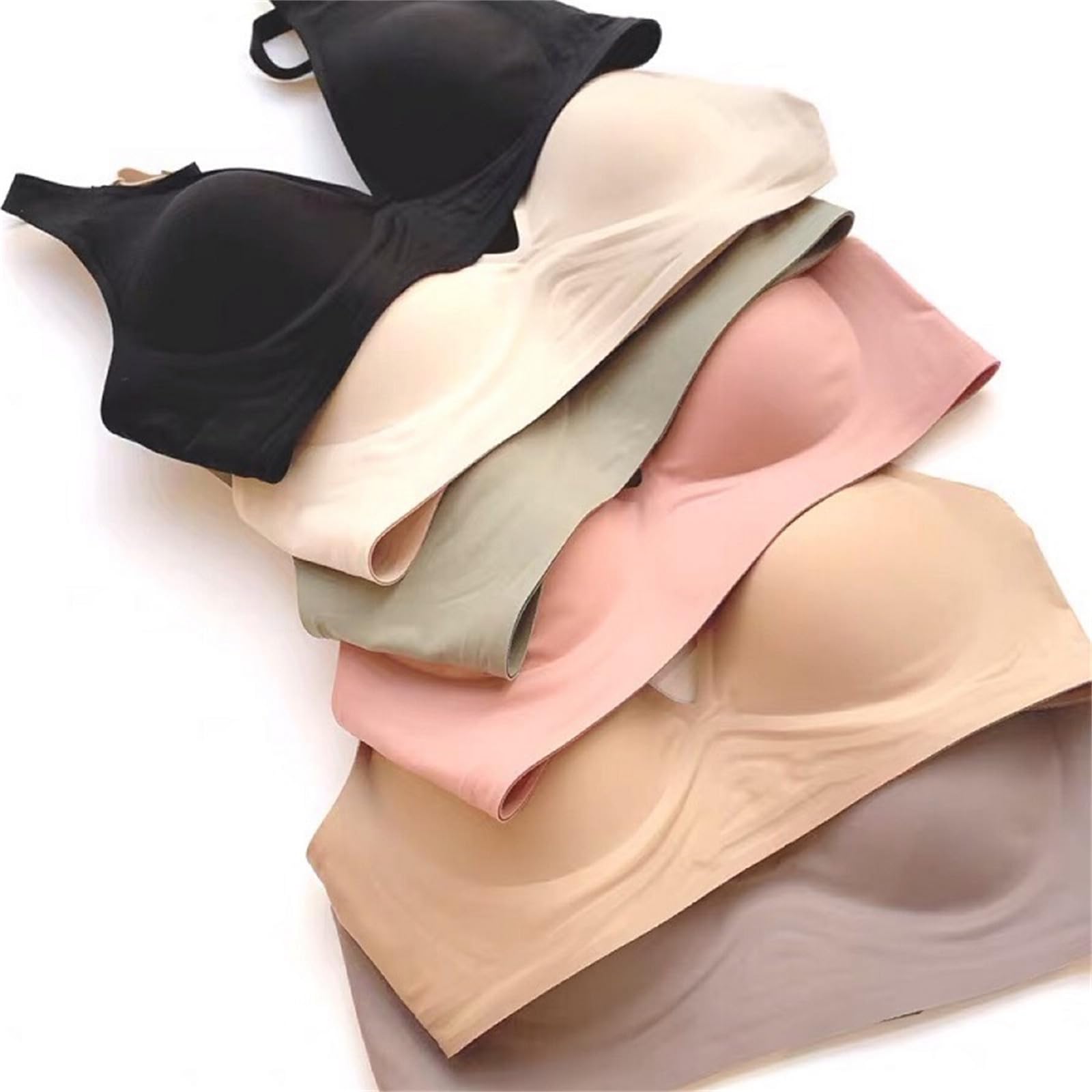Sujetadores para mujer, sin costuras, sin costuras, escote en V profundo, sin aros, soporte suave, delgado, cómodo, espalda en U, lencería diaria