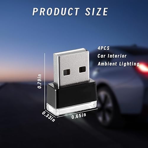 Miniatura 2 de 4 luces LED USB para interior del automóvil, mini luces LED decorativas portátiles para automóvil, lámparas de ambiente interior, kits de