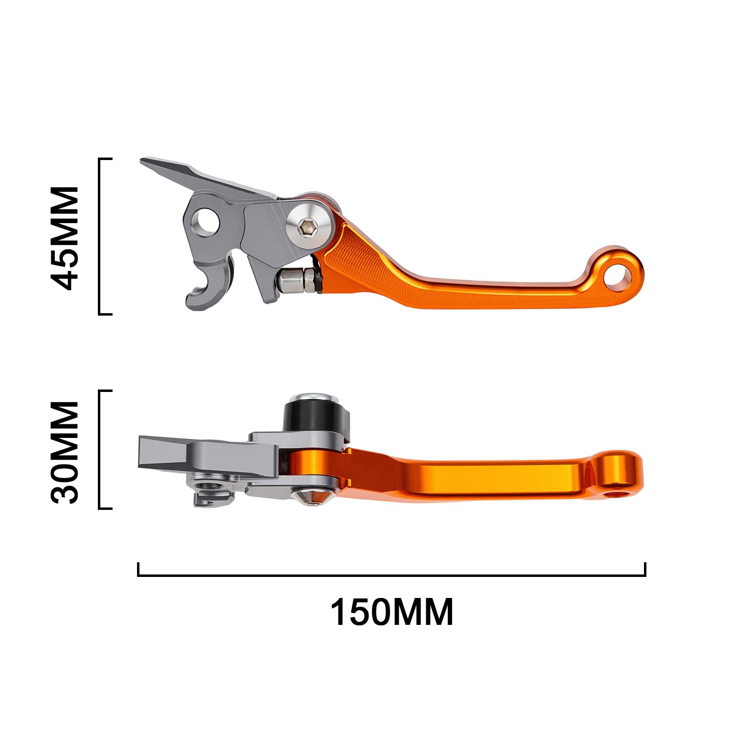 Motorrad Kupplungshebel Bremshebel,Hebel Billet Pivot für 250 300 350 400 450 500 505 525 530 SX SX XC XCF XCFW XCW EXCF XCFW SMR CR125/250 WR125/250/300/360 Orange