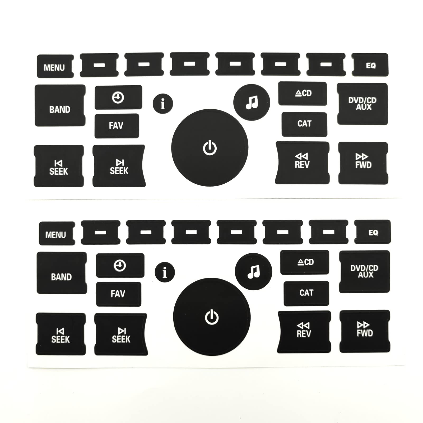 AtticZone Radio Dash Button Repair Kit Stickers Decals Compatible with GM GMC Yukon Acadia Sierra, Chevrolet Silverado Tahoe Suburban 2006-2014, 2Pcs (Radio20 x2)
