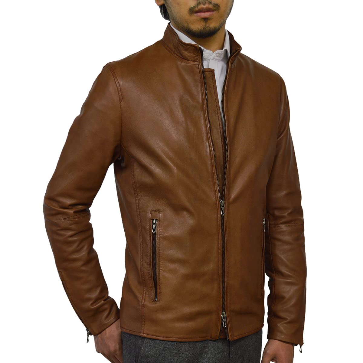 BALMAIN ラムレザー レザージャケット 裏地シルク100% 本革 シングル 中古・古着通販】BALMAIN (バルマン) ラムレザーシングル