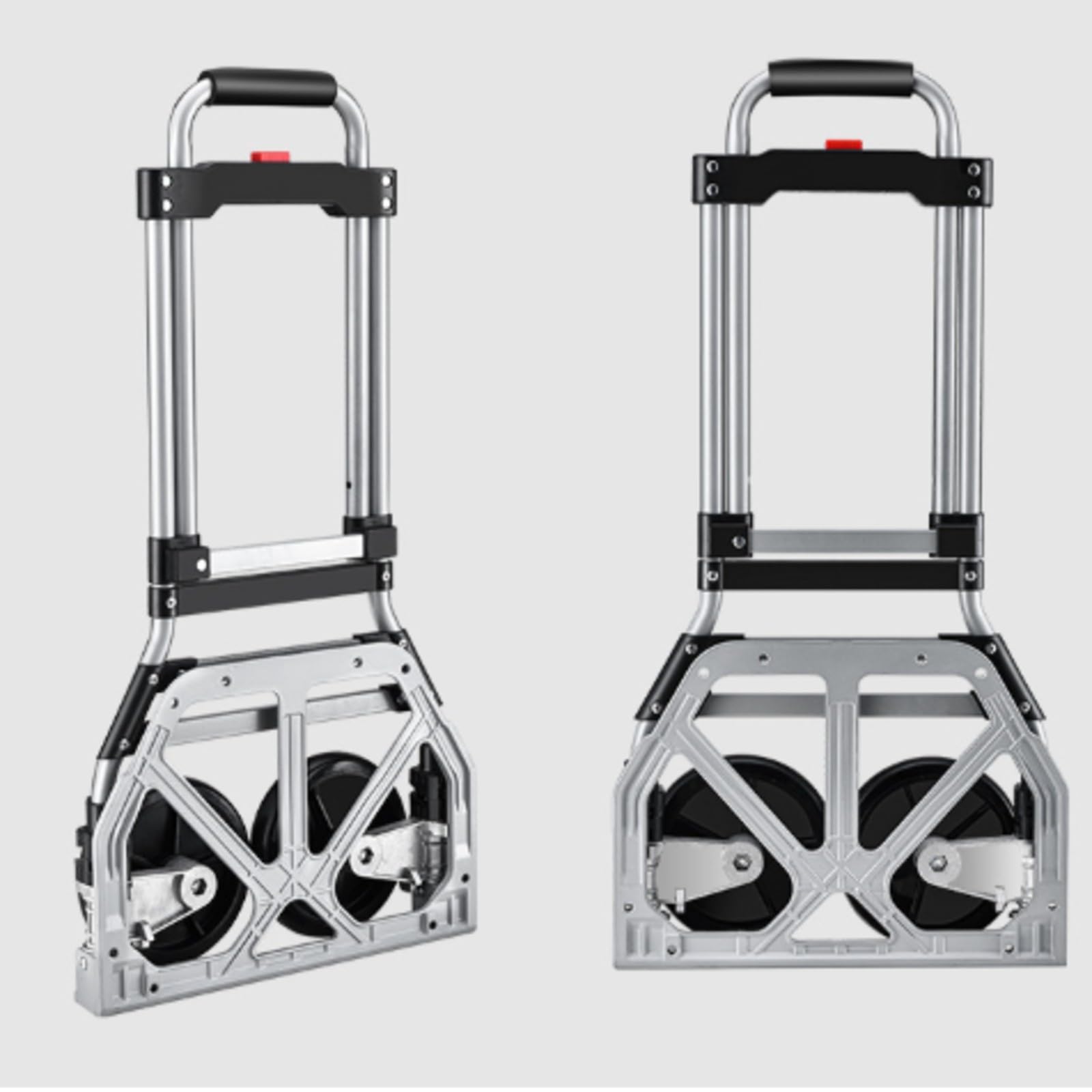 Carrello Pieghevole in Alluminio a Doppia Ruota Portatile Carrello Pieghevole Stabile per Traslochi