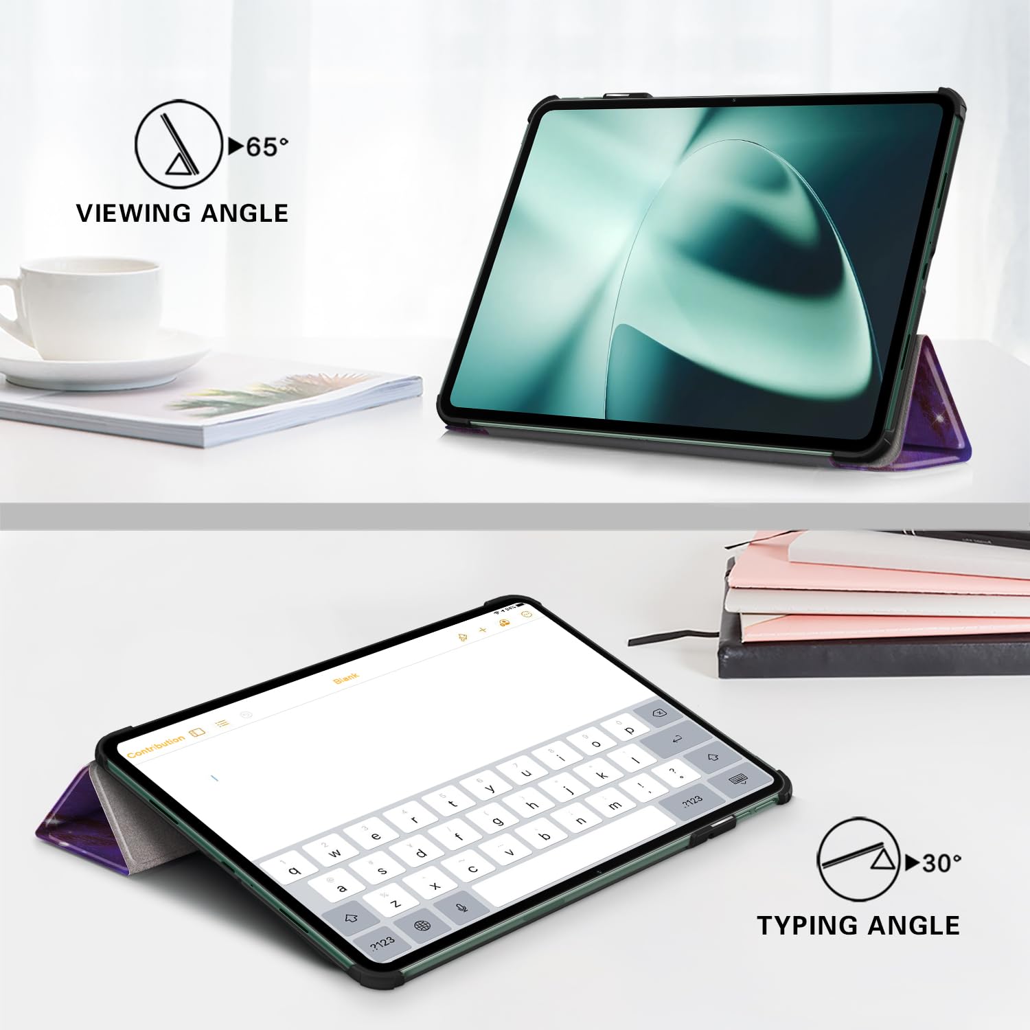Custodia Per OnePlus Pad / Oppo Pad 2 11.6" 2023 | Pelle PU Con Rotazione 360° | Supporto Regolabile E Auto Sleep/Wake | Nero - 6