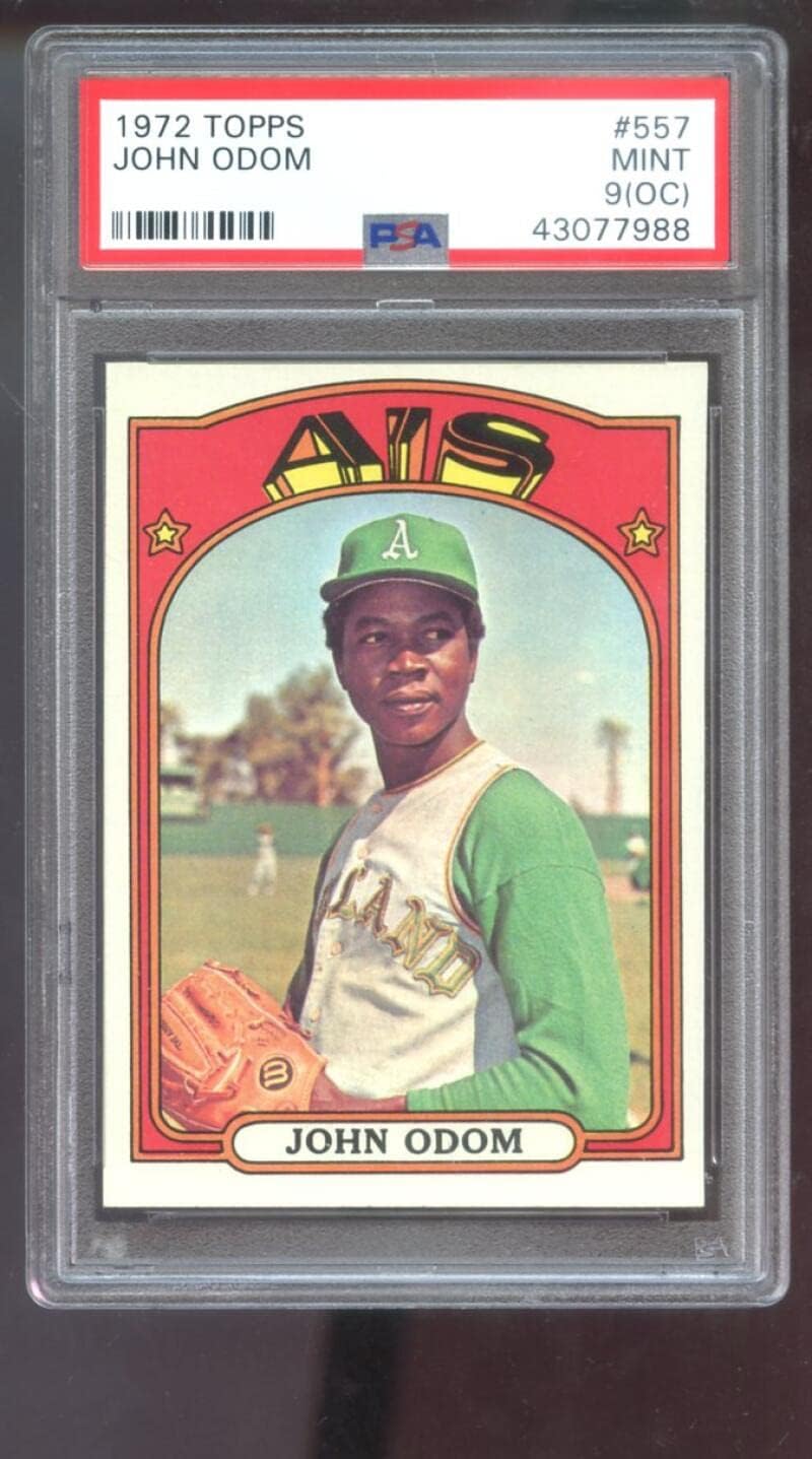 1972 Topps #557 John Odom PSA 9 (OC) Graded Baseball Card MLB Oakland A's