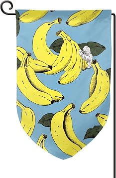 Welcome Garden Flag for Outside Small Yard Flags 12.5 x 18 Inch Double Sided Weather Resistant House Flag Banana Vertical Flags for Farmhouse Outdoor Lawn Patio Decor