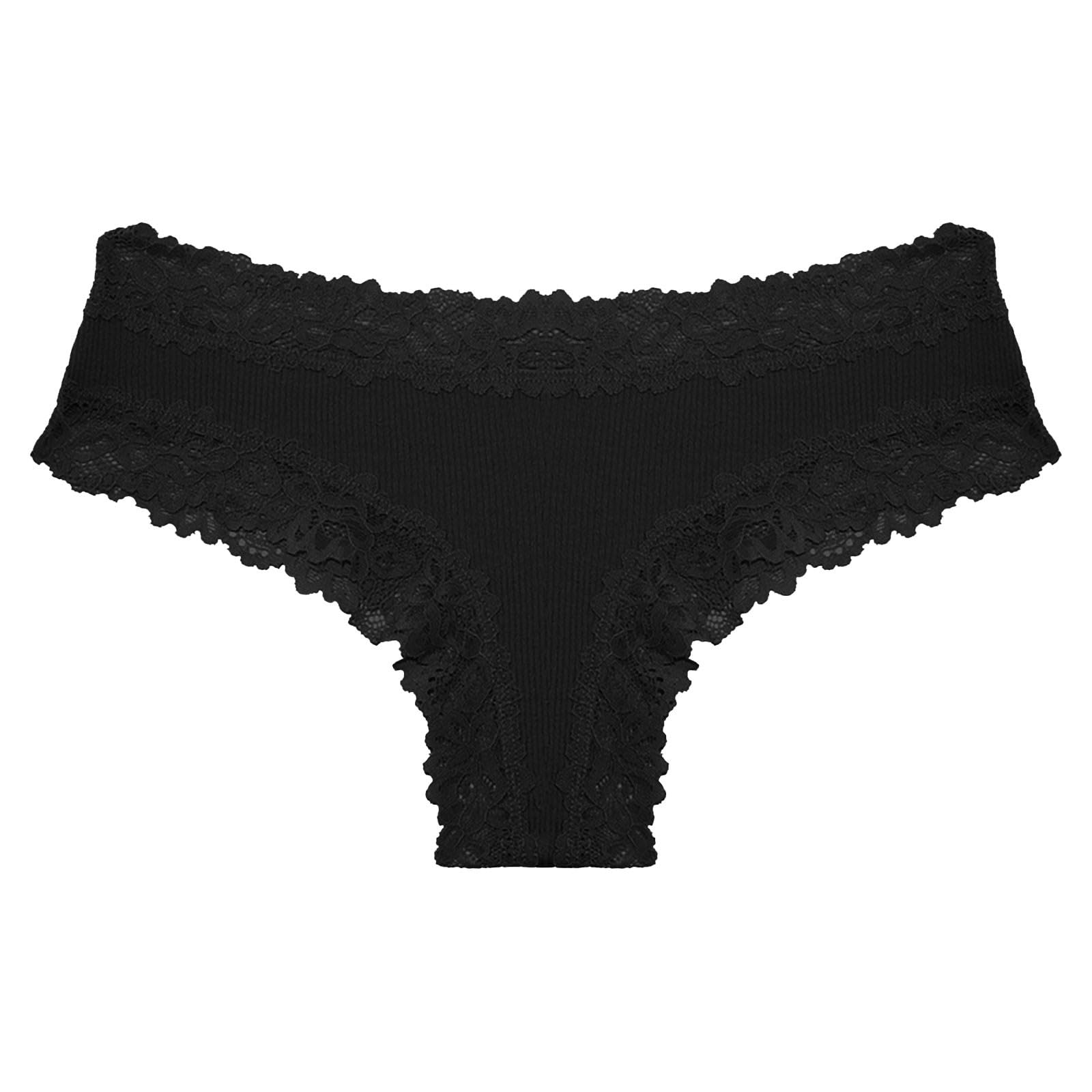 NATHGAM Womens Sexy Thong Briefs Stretchy Floral Lace T Back Seamless Ribbed Underwear Breathable Comfy Lightweight Panties