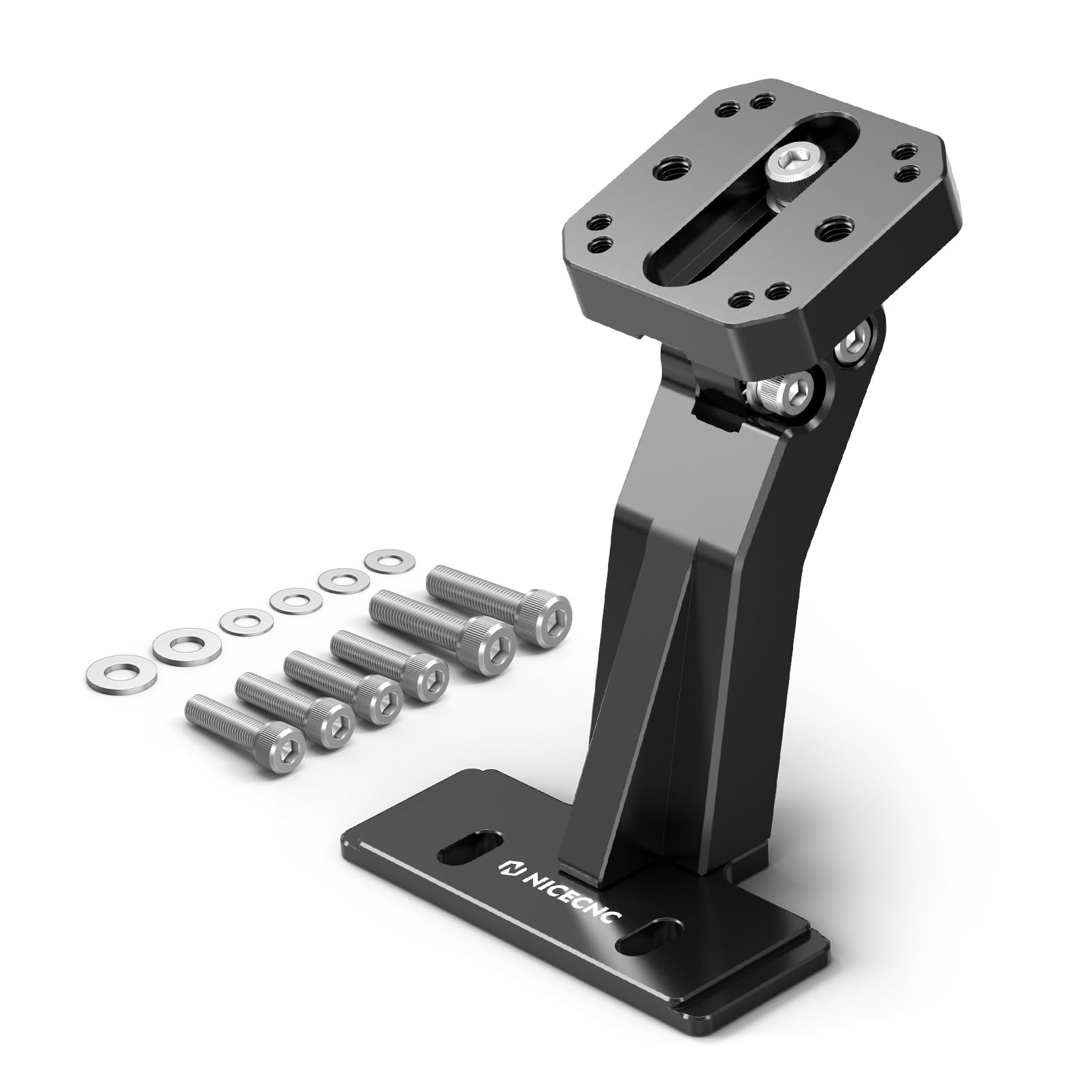 NICECNC Soporte para dispositivo, GPS, teléfono, navegación, SPC+ / AMPS con patrón de pernos compatible con KTM 390 Adventure X/R 2025-2026, ángulo ajustable, color negro