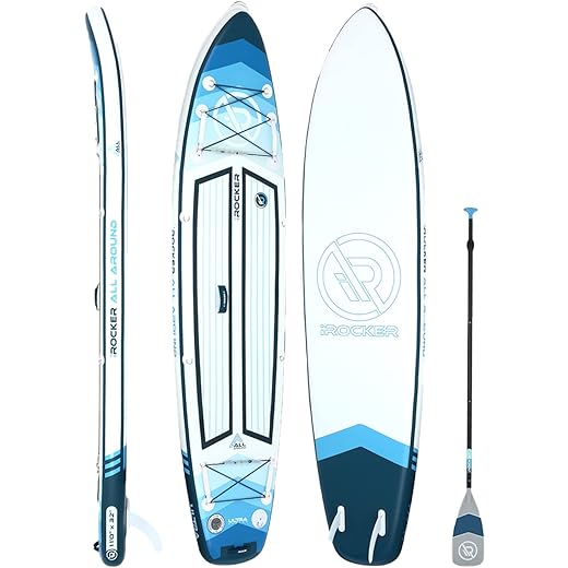 iROCKER Cruiser Inflatable Stand Up Paddle Board, Ultra Series, 10'6" Long 33" Wide 6" Thick Premium SUP with Enhanced Backpack, Fins, 12V Electric Pump & Accessory Pouch, 10' Leash