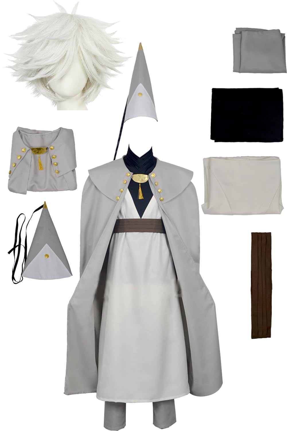 Daiendi Hat Atelier Cosplay Qifrey Atelier Costume Wigs Set Wizard Robe Hat Halloween Carnival XXL