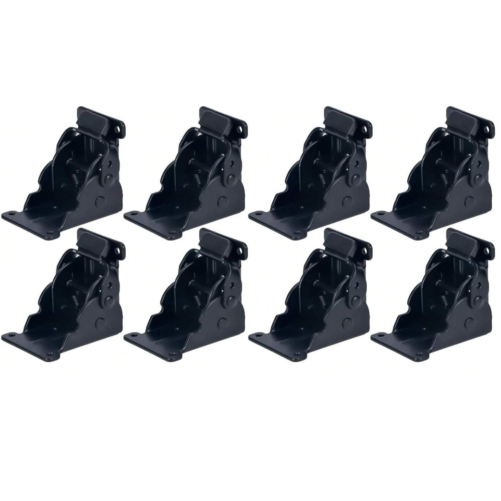 Ozlcua Black 8 Pack 90 Degrees Folding Table Legs Brackets, Lock Extension Support Bracket Heavy Duty Foldable Self-Lock(Black)