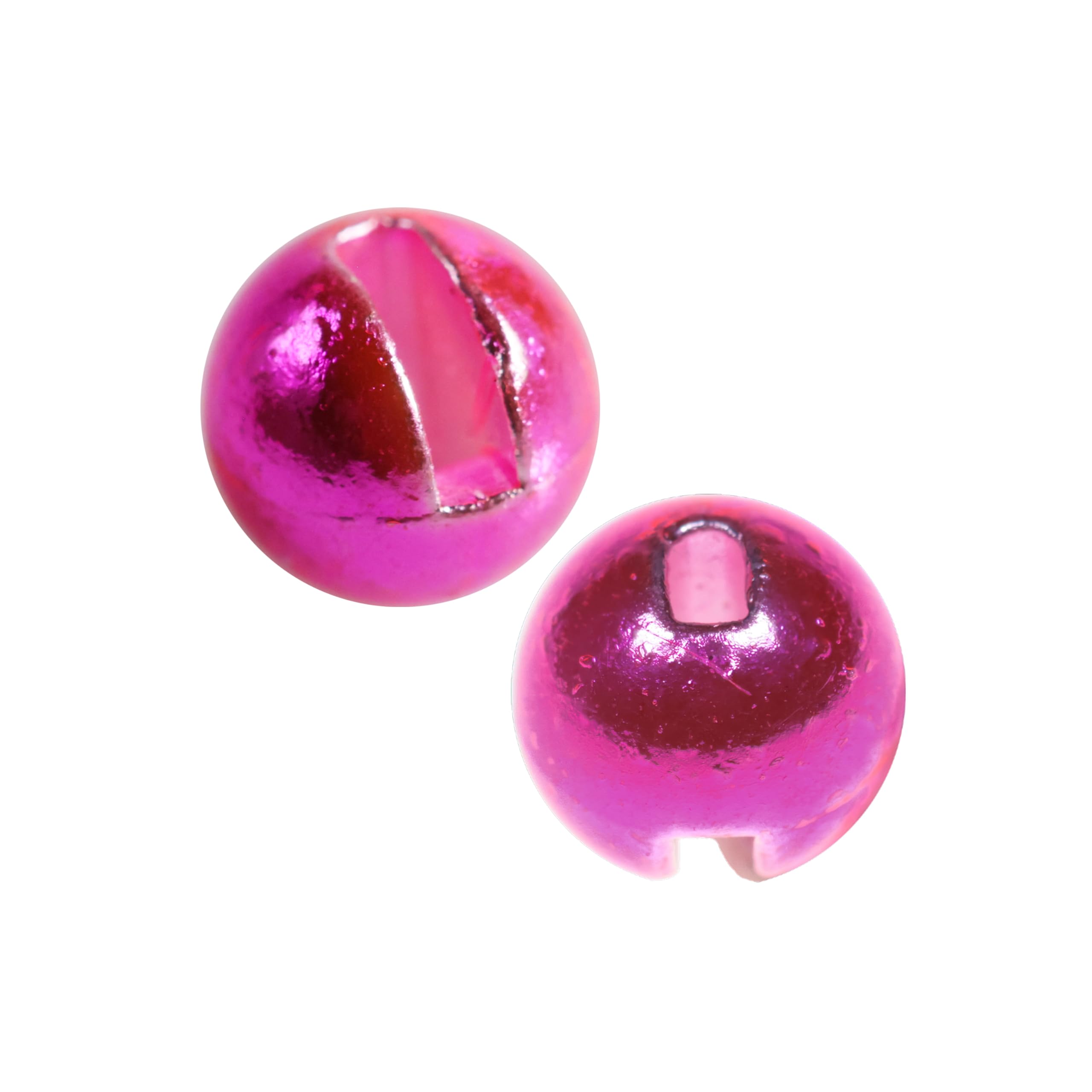 Temorah 35 Colors 2.0-6.4mm Slotted Tungsten Beads for Fly Tying (Metallic Pink, 2.0mm(5/64'') 50PCS) — image 1