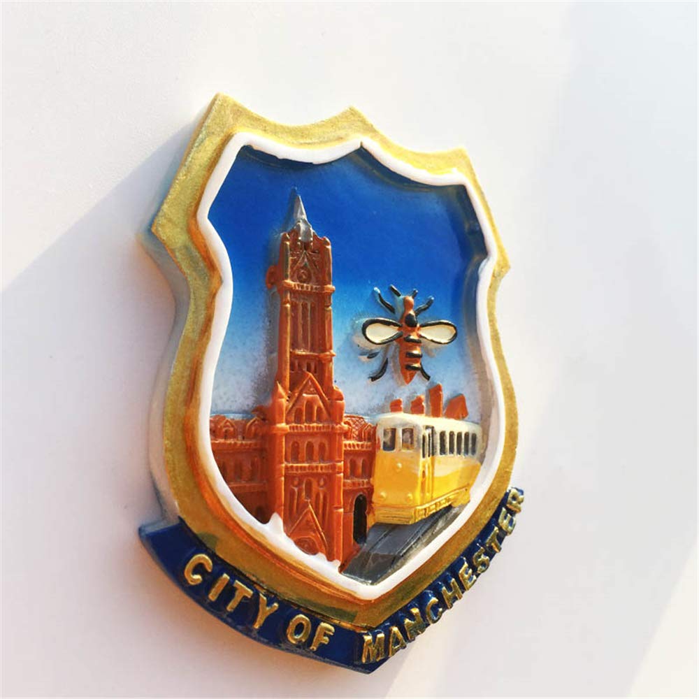 Magnete Da Frigo Con Apribottiglie Manchester England - Souvenir Turistico In Vetro 4x6,5cm - copertina