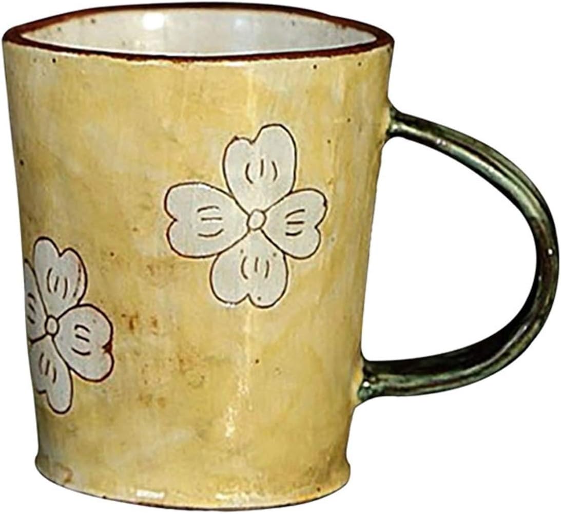 Retro Hand Painted Flower Ceramic Milk Pot Coffee Milk Tea Portable Household Stainless Steel Double Insulated Gravy Boat/Sauce (Color : A) (B)