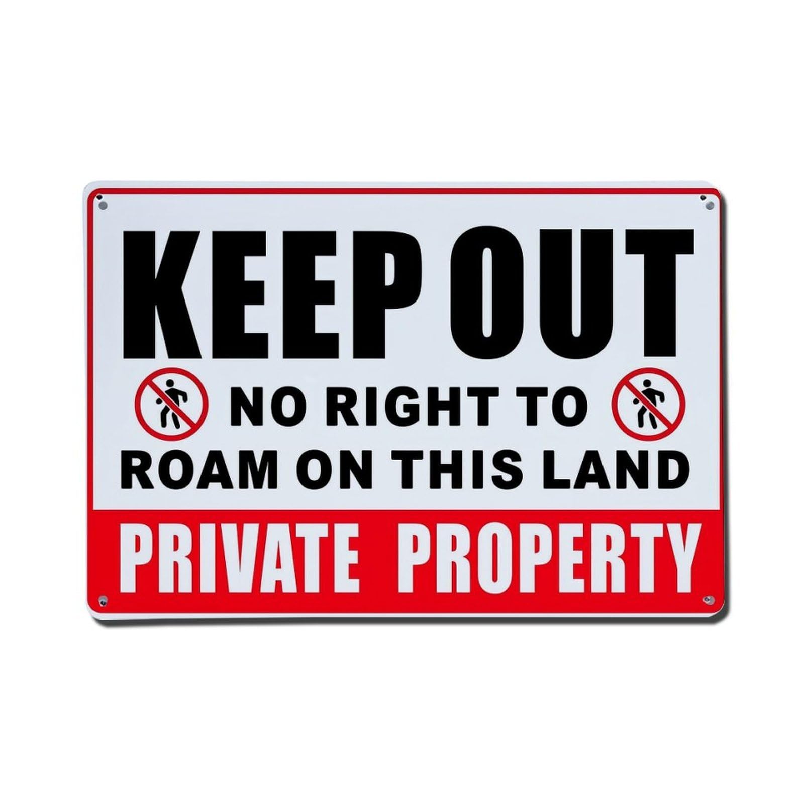 Keep Out Private Property Sign Retro Metal Tin Sign, Vintage Metal Poster for Bar, Home, Man Cave, Kitchen, Laundry Room Art Decor 8x12 Inch
