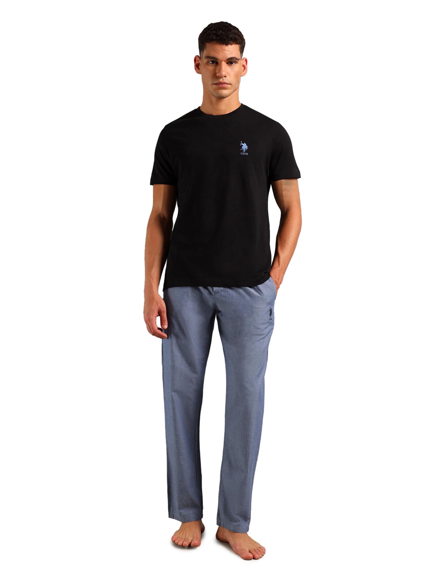 Mens Solid Cotton SS001 Sleep Sets