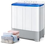 DORTALA laveuse portable, 22Lbs Lave-linge semi-automatique avec baignoire et pompe à égoutter, lave-linge compact pour l'appartement, dorme, RV, gris