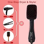 Brosse sèche-cheveux Brosse sécheuse à cheveux Démêlant, Lissage, Lissant en une seule étape, Grande Paddle humide à sécher Réduire Frizz Ajouter brillant pour la qualité Salon brosse lisseur