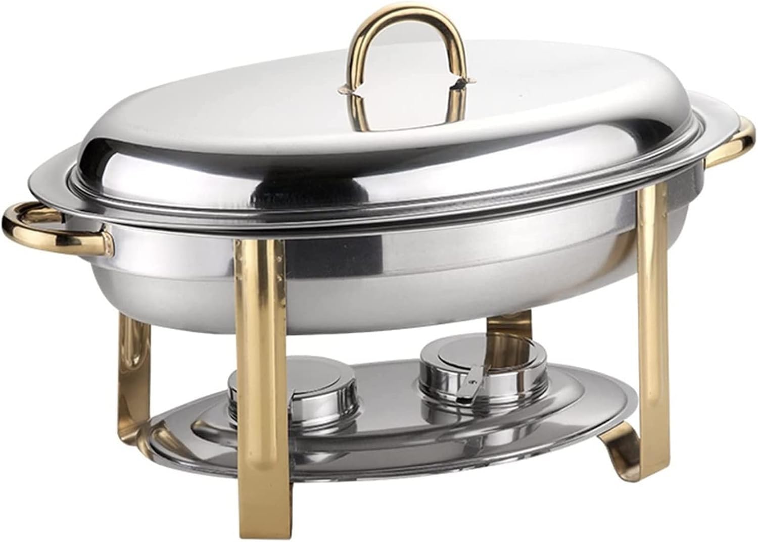 Juego de platos para bufé, calentador de alimentos con tapa y recipiente de combustible para catering, eventos, fiestas y bufés de desayuno, servidor de alimentos de acero inoxidable