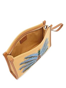 Amazon.com: Etro, Palm Tree Embroidered Canvas Pouch, Pale