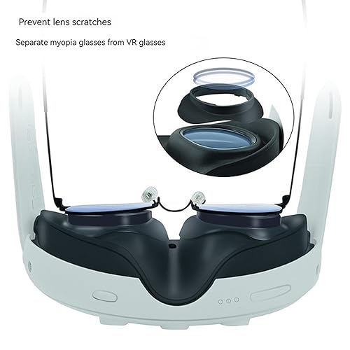 Miniatura 4 de 1 Set Glasses Spacer Compatible with Quest 3, VR Lens Protective Frames LDPE Anti-Scratch Ring with Storage Box Protect VR Headset Glasses for Quest