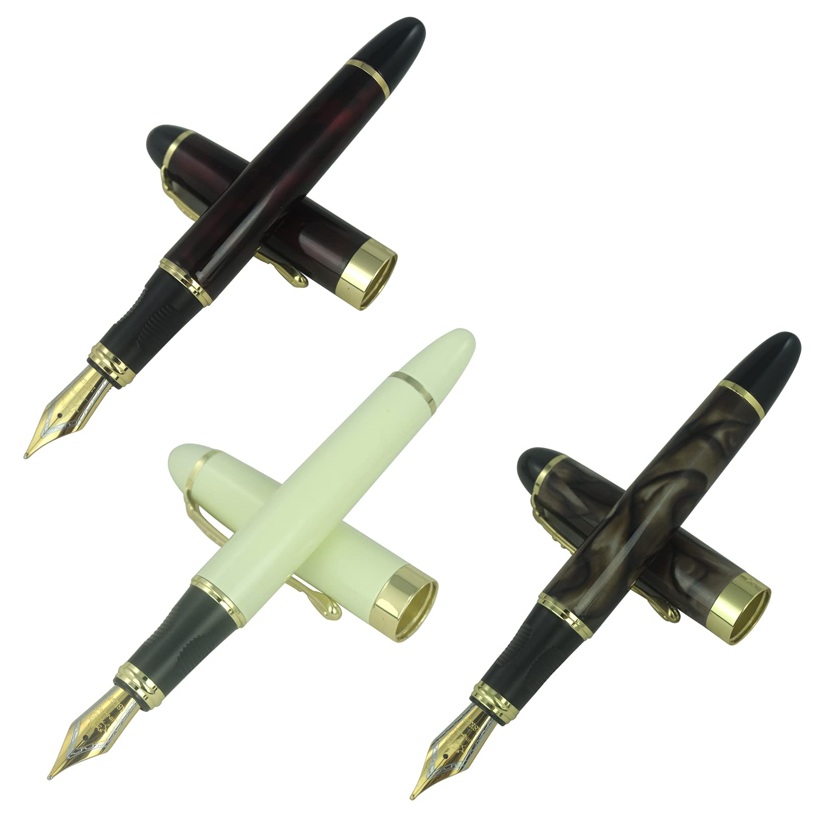 Amazon.co.jp: Jinhao X450 万年筆セット 3色 レッド ホワイト
