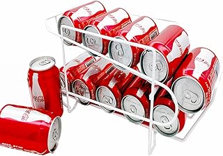 Povinmos Soda Can Rack Beverage Dispenser, Can Organizer Holds up to 10 Cans for Refrigerator, Kitchen Cabinet or Pantry-D...