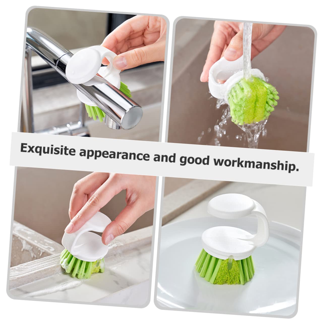 ULTECHNOVO Cepillo para Lavar Platos con Mango Ergonómico Y Diseño Redondeado para Fregar Sartenes Y Utensilios De Cocina Cepillo Multiusos para Limpieza De Superficies 2 Piezas X 4