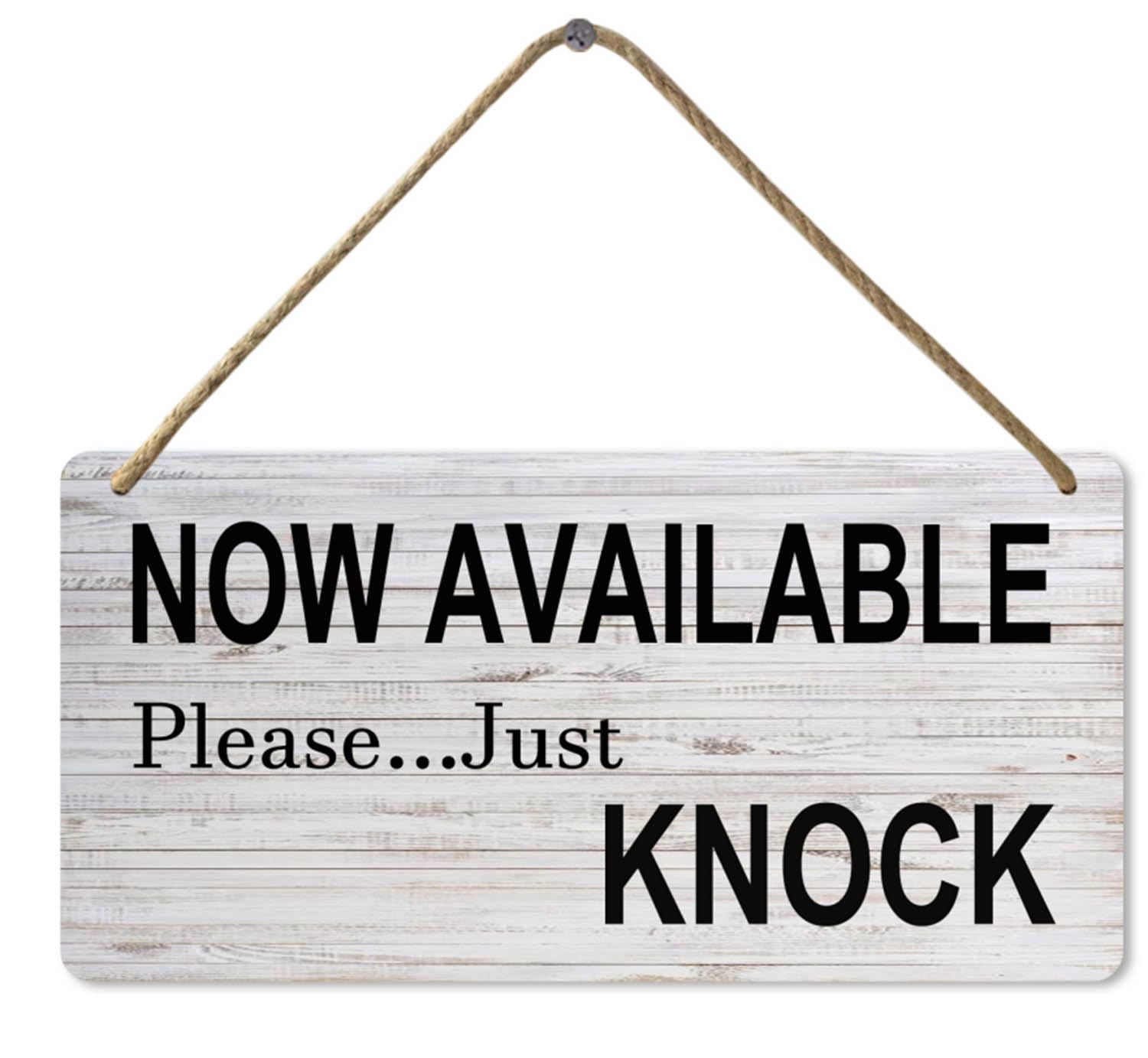 Wooden Sign Welcome Please Knock Sign Wooden Wall Sign for Home Office Meeting Door, 8x12 Inch