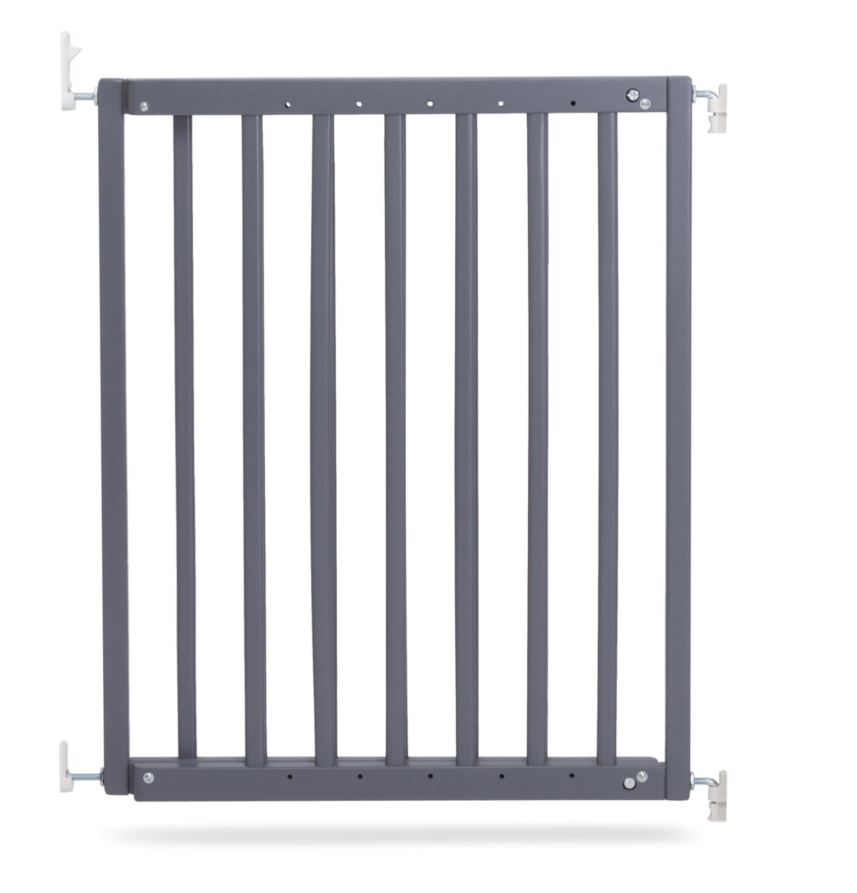 Safetots Top of The Stairs Screw Fitted Stair Gate, Grey Wooden, 63.5cm - 105.5cm, Wood Baby Gate, Screw Fit Safety Barrier, Stylish and Practical Safety Gate