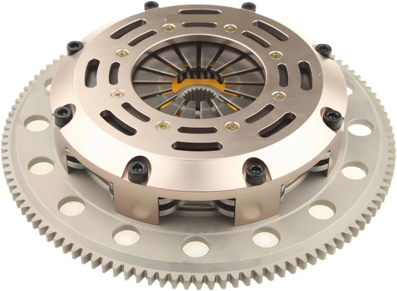 Sprung Twin Disc Clutch Medium WT Compatible with 08-14 Mitsubishi Lancer Evolution X 10 GSR, RS 4B11 Turbo 5-Speed(Twin Disc)