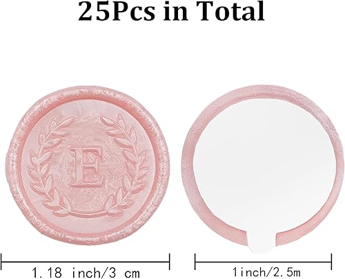 Miniatura 2 de 25 calcomanías adhesivas de sello de cera con letra E, hechas a mano, sin necesidad de sellar, rasgar y usar calcomanías de cera para invitaciones