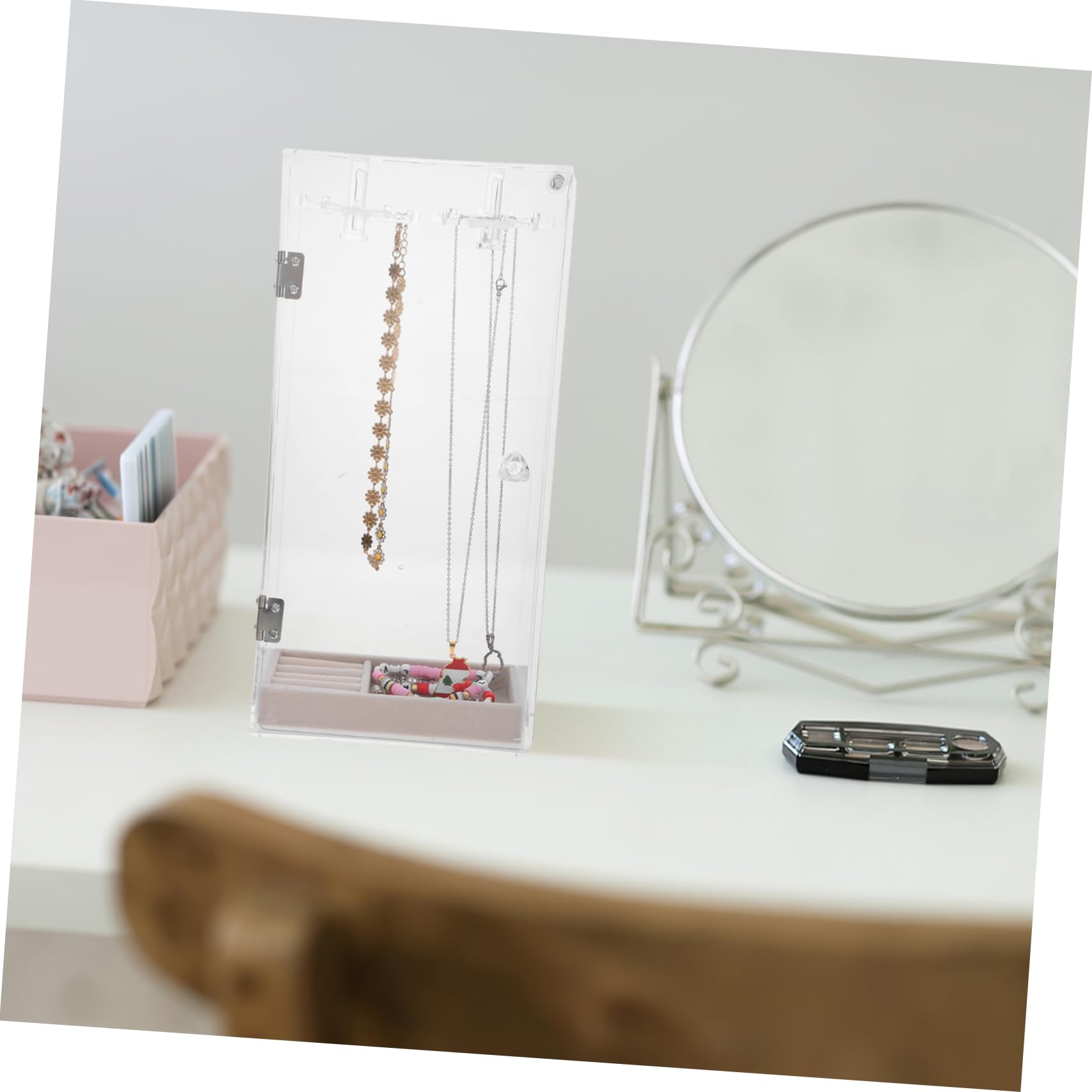 Espositore Gioielli Trasparente Portacollane Organizer Per Gioielli Pendenti Braccialetti Anelli Espositore Compatto Design Moderno