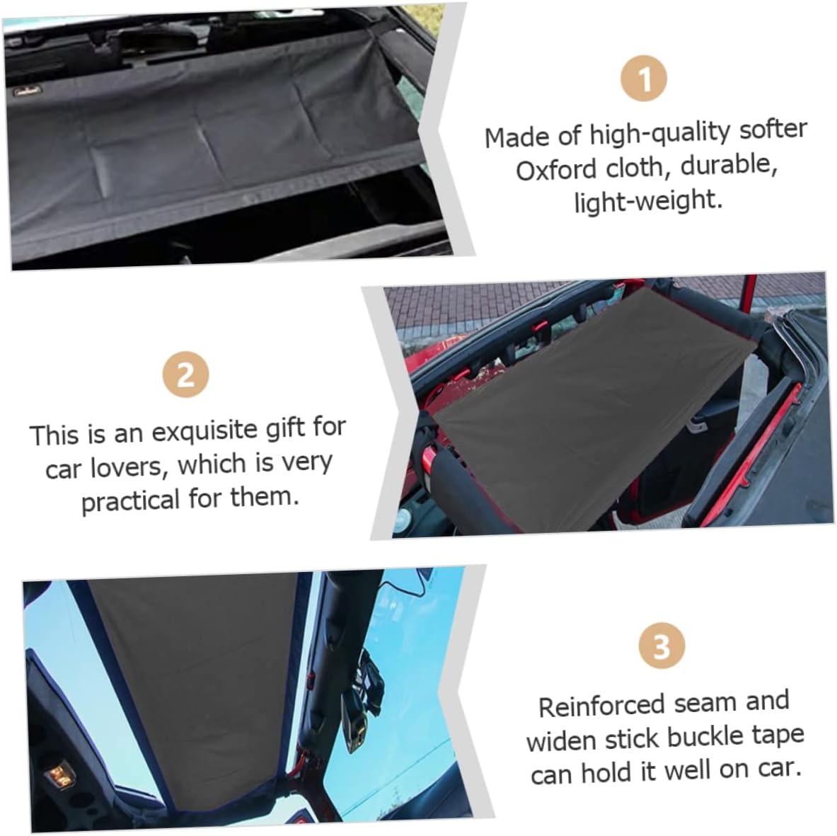 ibasenice 2pcs Portable Car Roof Hammock Sunshade Oxford Cloth Auto Roof Hammock for Jku Jlu Easy Install Lightweight for Outdoor Relaxation