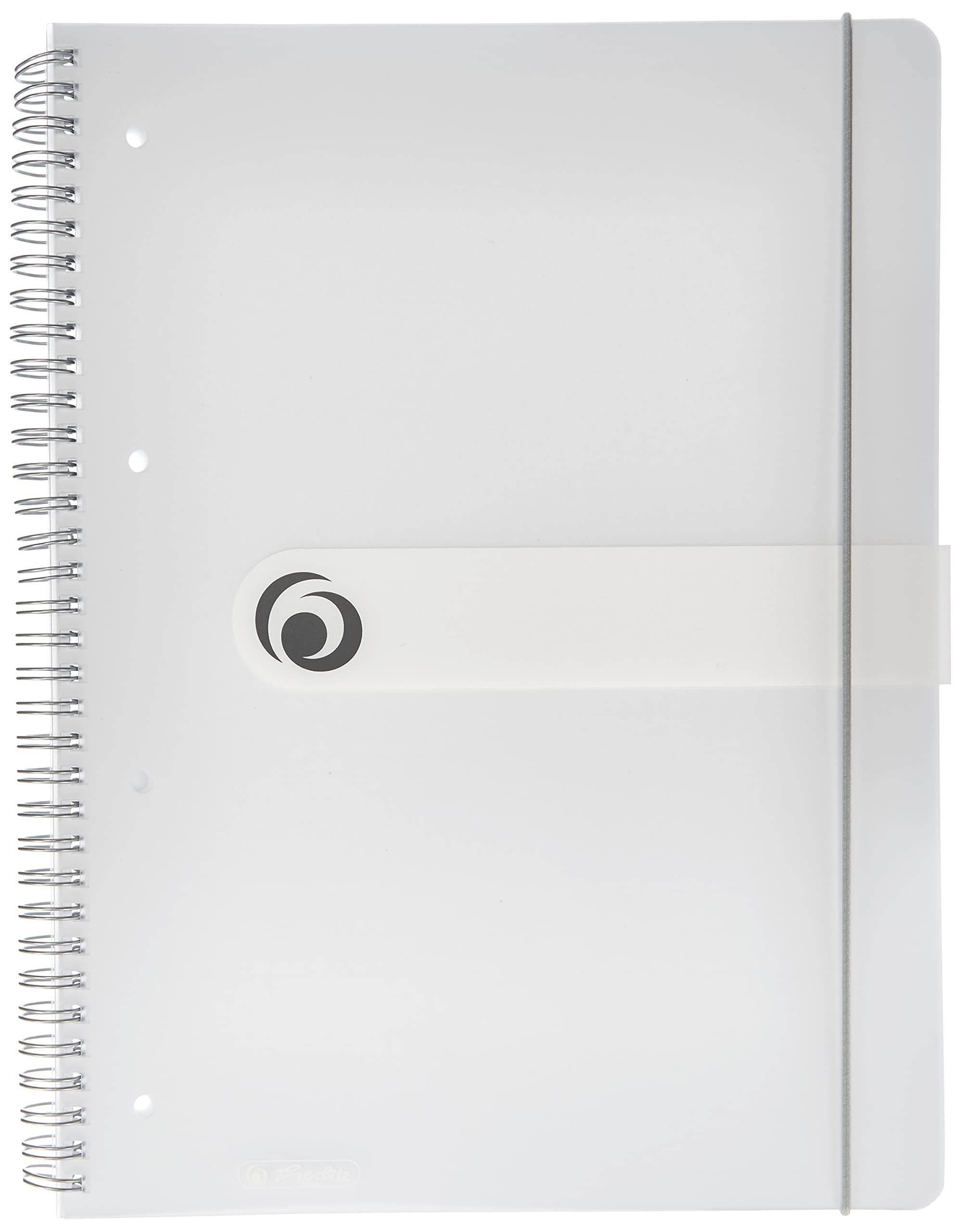 Cuaderno espiral herlitz a4 80 hojas microperforado cuadro 4 mm polipropileno transparente con gomilla