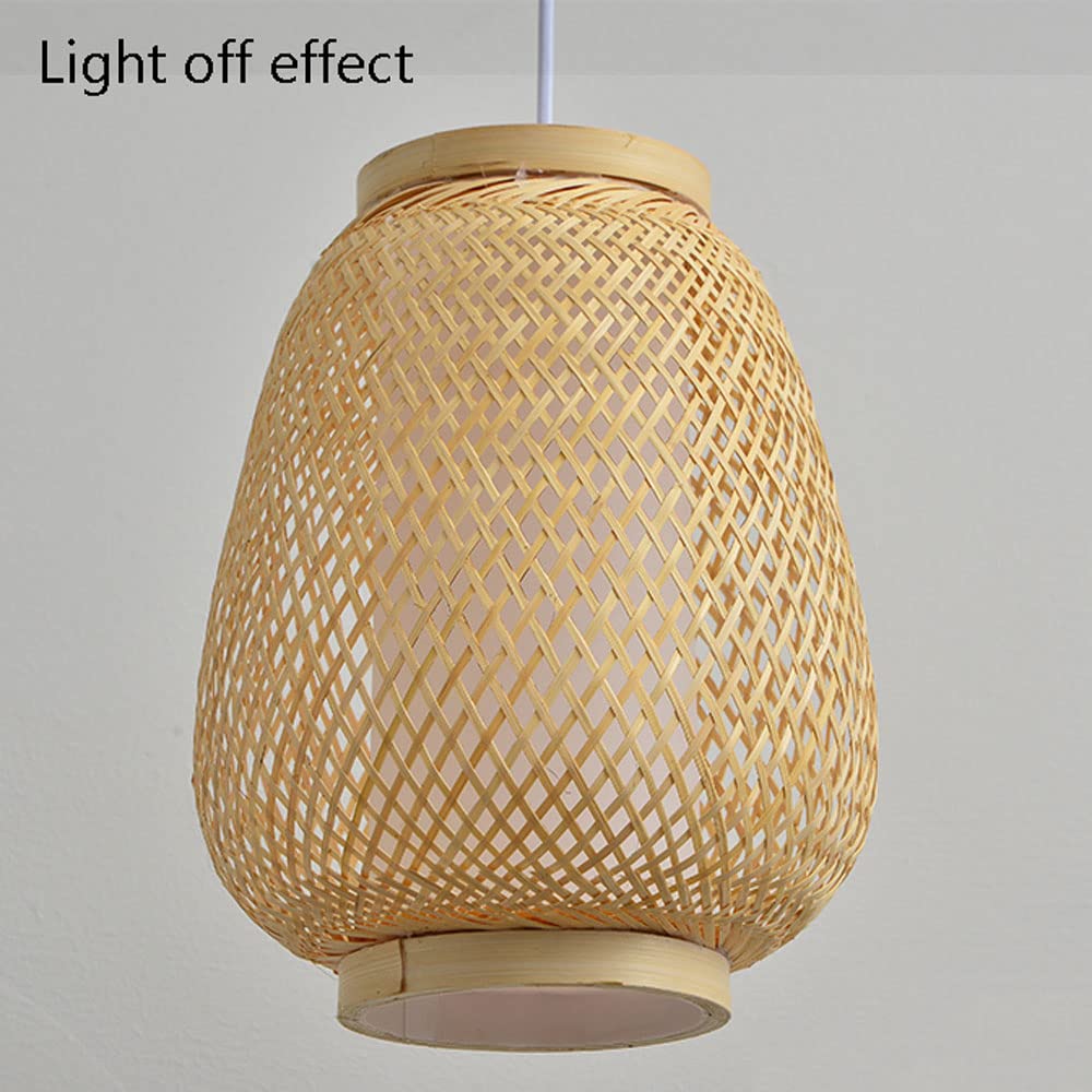 Oświetlenie Lampa wisząca z naturalnego materiału bambusowego, lampa wisząca w stylu japońskim, 1 opakowanie tradycyjnych opraw sufitowych
