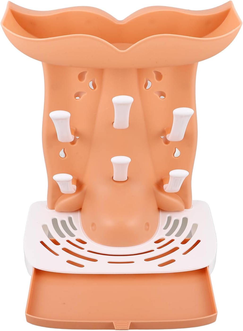ORFOFE Bottle Drying Rack and Milk Bottle Holder for Infants, Orange Tabletop Draining Stand Multi-Functional Design for Accessories Storage