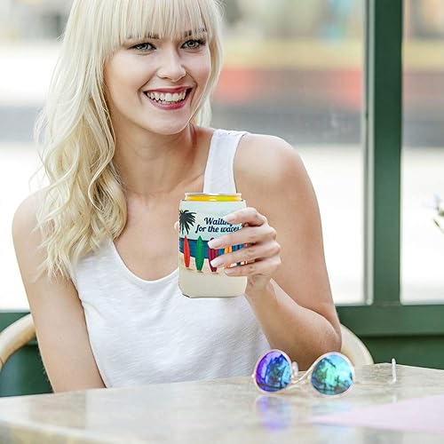 Miniatura 6 de HaiMay 10 fundas para latas de cerveza, enfriadores de latas de cerveza, fundas de neopreno para latas y botellas, estilos de verano