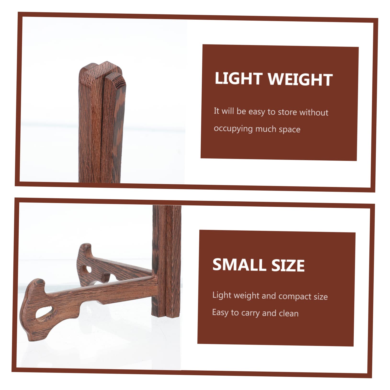 Happyyami Elegant Wooden Tea Cake Display Rack Plate Holder for Home Office Sturdy Storage Stand for Showpieces and Decorative Plates Modern Design for Counter