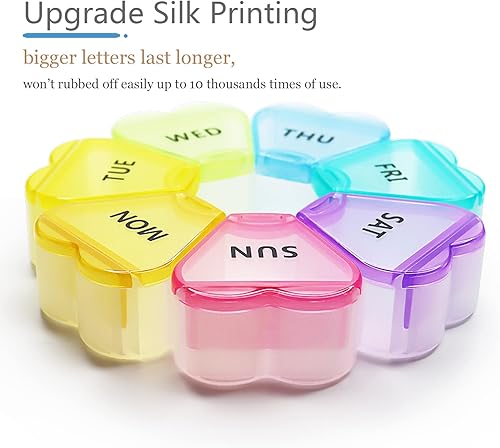 Miniatura 8 de Pastilleros y organizador de pastilleros MOLN HYMY 2 veces al día y organizador semanal floral de píldoras círculo de 7 días