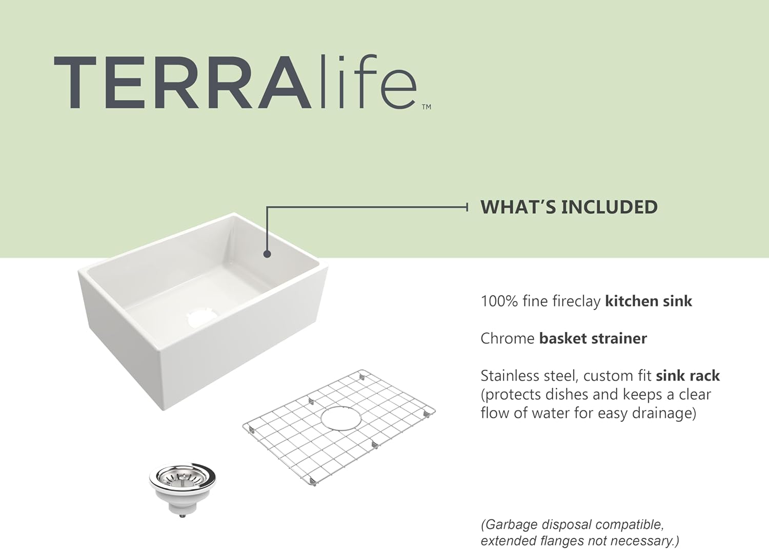 Catalina Farmhouse Apron Front Fireclay 27 in. Single Bowl Kitchen Sink in White