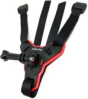 Action Pro Helmet Chin Mount Strap Compatible with All Smartphones GoPro Hero 12 11 10 9 8 7 6 5 4 SJCAM and All Action Cameras (Red)