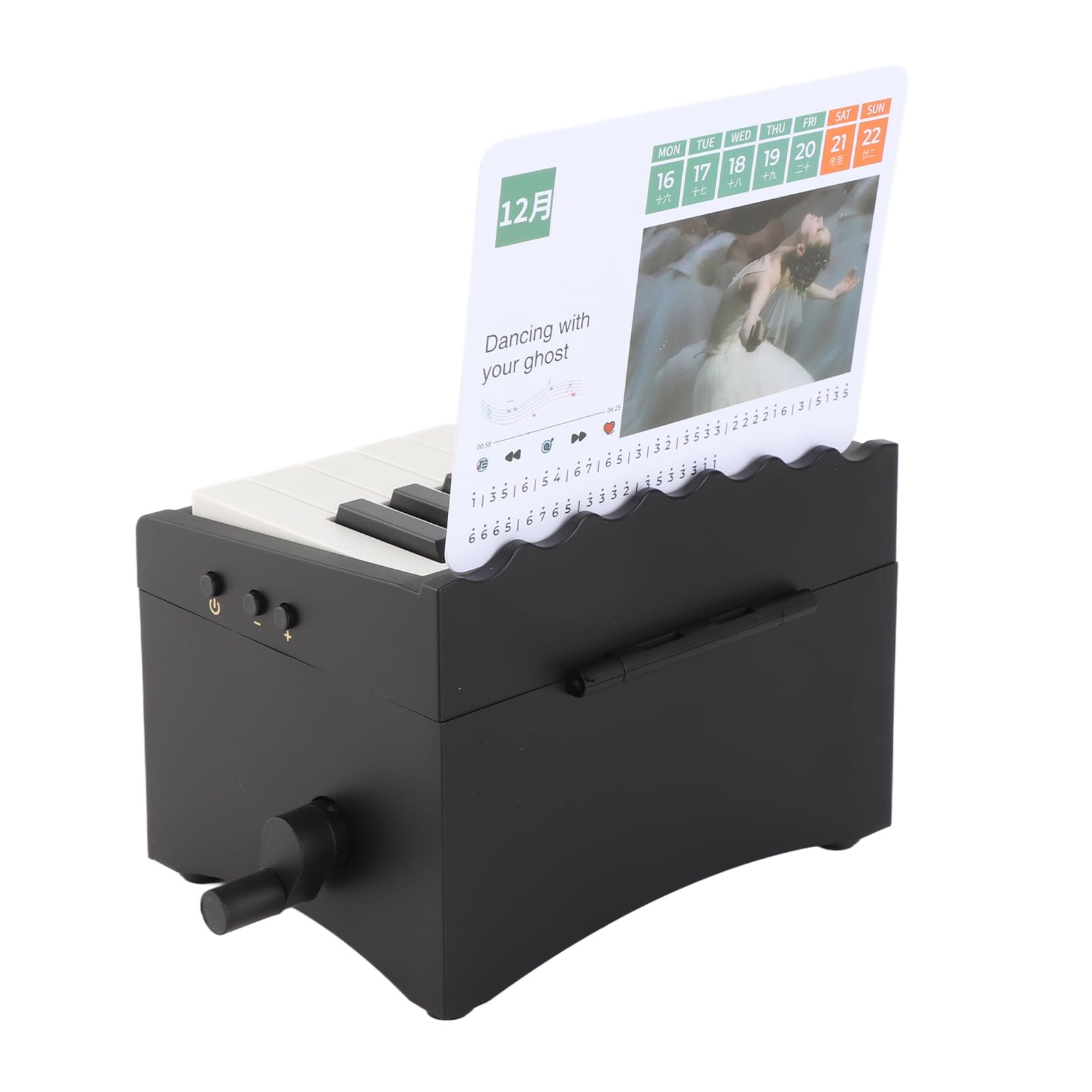 RiToEasysports Piano Biurko Kalendarz 15 Klawiszy Mini Grający Kalendarz