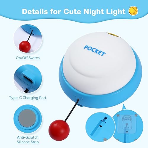Miniatura 3 de Luz nocturna linda para niños, lámpara de noche regulable de 3 niveles montada en la pared, regalos de luz blanda de silicona, lámpara táctil