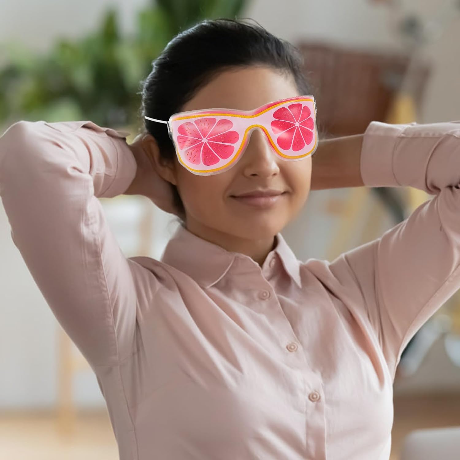 4pcs Reusable Eye Gel Mask Pvc Sleep Mask for Adults Boys and Girls Adorable Fruit Shape Hot Cold Therapy Breathable