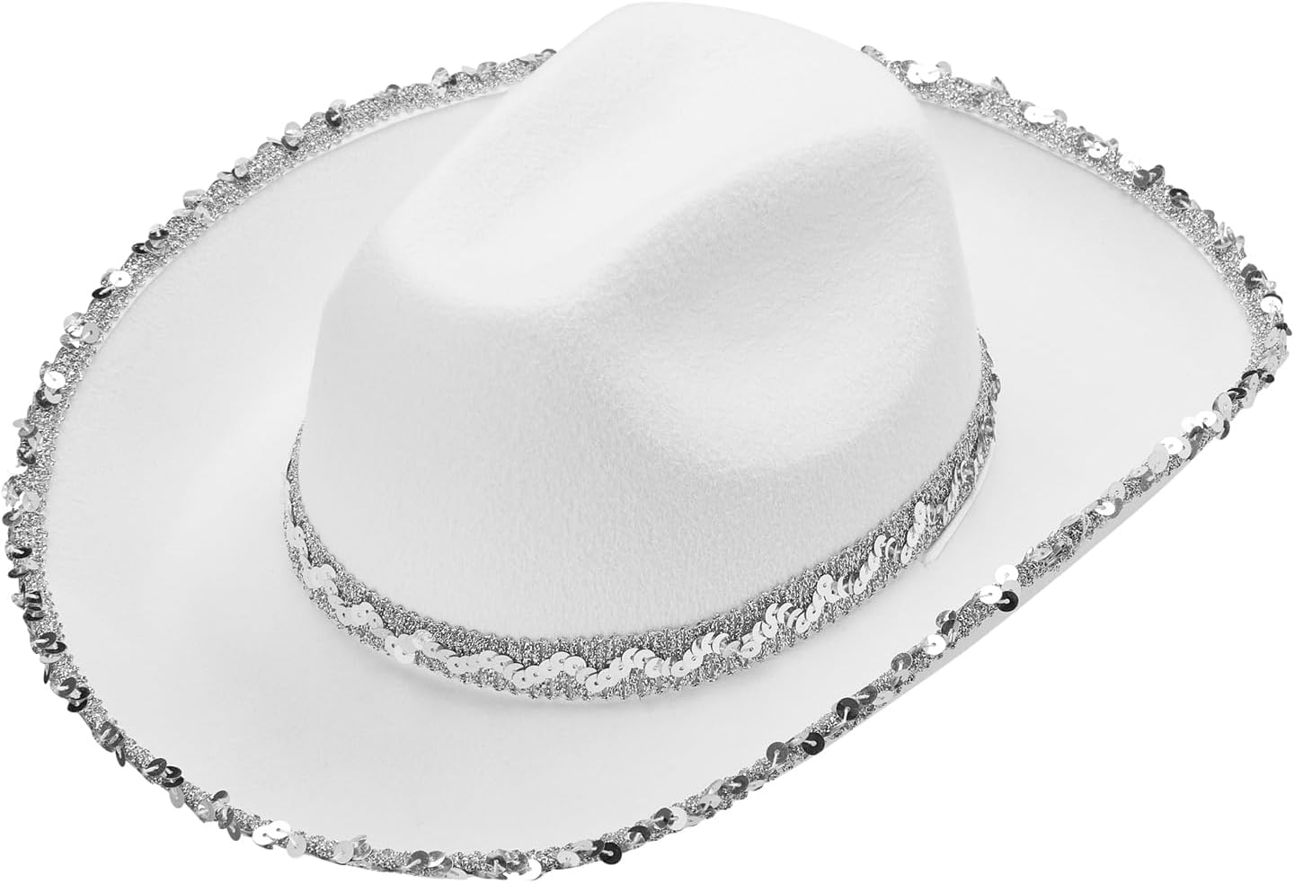 Western Cowboy Hat and Bandana Set Wide Brim with Sequins Cowgirl Hats & Tassel Scarf for Cosplay Party Dress Up - Image 7