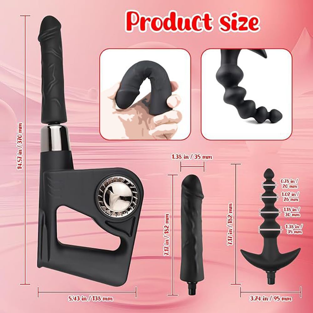 Dildo Sexmaschine Analvibratoren für Mann Frau, Fickmaschine Prostata Stimulation Männer mit 4 Stoßfunktion & 1 Diloschwanz & 1 Analkugeln-Kopf, SM Anal G-Punkt Masturbator Sexspielzeug